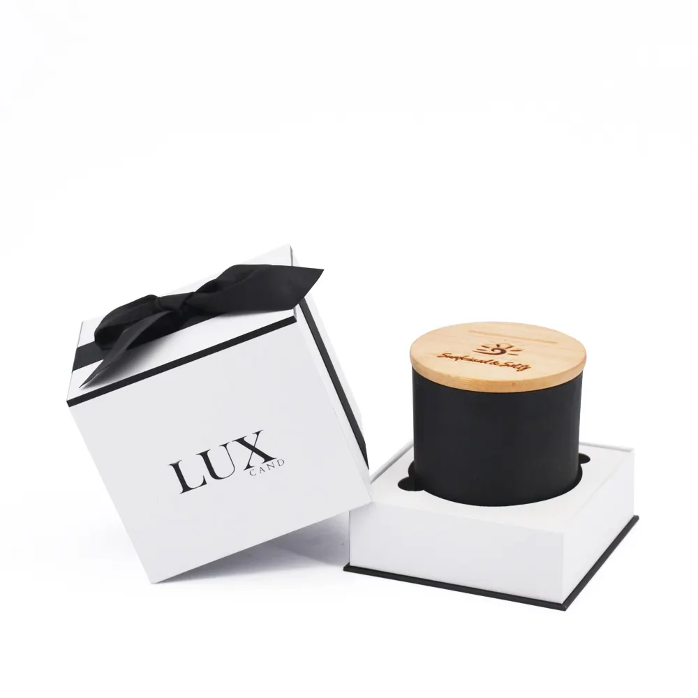 Bai Wo — bougie ronde de luxe en papier personnalisé, boîte d'emballage cadeau, rigide, en carton,