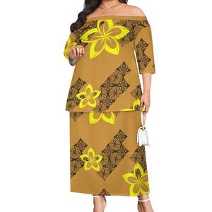 طقم نسائي أنيق بدون كتف بلوزات بأكمام متوسطة الطول من قطعتين ملابس ساموا مقاس كبير موضة جديدة - Product Image 4