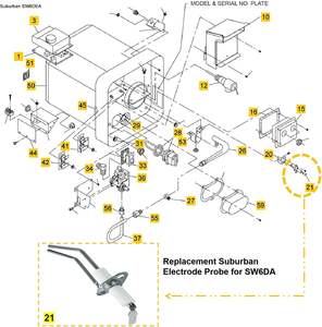 MENSI RV-Allumeur d'électrode de <span class=keywords><strong>chauffe</strong></span>-<span class=keywords><strong>eau</strong></span>, pièce de rechange à double <span class=keywords><strong>sonde</strong></span> 232258 <span class=keywords><strong>pour</strong></span> <span class=keywords><strong>chauffe</strong></span>-<span class=keywords><strong>eau</strong></span> de la série Suburban SW 1pc - Product Image 5