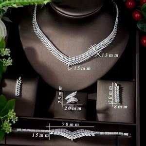 Hibride สร้อยคอหรูหราใหม่ล่าสุด4ชิ้นชุดต่างหูงานแต่งงานชุดไนจีเรียเครื่องประดับชุดเครื่องประดับชุดดูไบสาวๆ N-1103ปาร์ตี้ - Product Image 2