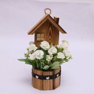 Décor à la maison artificielle <span class=keywords><strong>lilas</strong></span> fleur <span class=keywords><strong>en</strong></span> bois maison <span class=keywords><strong>pot</strong></span> fête vacances décoration faux fleur Bonsaï - Product Image 3