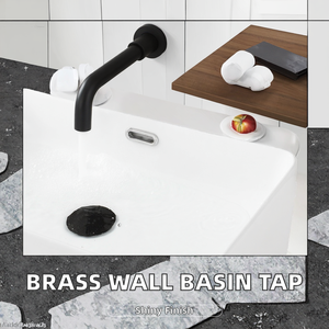 Robinet de lavabo mural encastré moderne en laiton à poignée unique et à trou unique, avec cartouche céramique, pour eau chaude/froide de salle de bain - Product Image 2