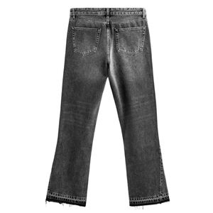 Gingtto <span class=keywords><strong>Jeans</strong></span> Svasati da <span class=keywords><strong>Uomo</strong></span> Stile Streetwear Nuovi con Logo Personalizzato all'Ingrosso Colore Delavé - Product Image 3