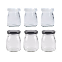 Mini pot en verre pour yaourt, bouteille en verre pour pudding, 50 ml, 100 ml, 200 ml, pot en verre pour pudding avec couvercle