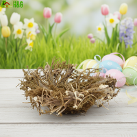 Guirlandes et couronnes décoratives de Pâques artisanales de style campagnard en forme de mini-nids d'oiseaux en coquille d'œuf pour la décoration intérieure