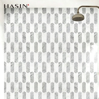 Mosaïque en pierre naturelle découpée au jet d'eau - Écologique, résistante à l'eau, surface mate, épaisseur 7 mm, moderne, pour cour d'école, hôpital