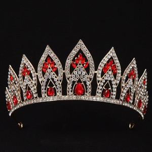 Corona di compleanno della <span class=keywords><strong>regina</strong></span> del diadema nuziale europeo americano per spettacolo di ballo e concorso di nozze <span class=keywords><strong>Tiara</strong></span> lega di strass - Product Image 5