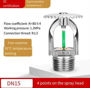 Tête de sprinkler d'incendie verticale à réponse rapide, type mural latéral, 68-93 degrés, accessoire d'équipement de lutte contre l'incendie - Product Image 4
