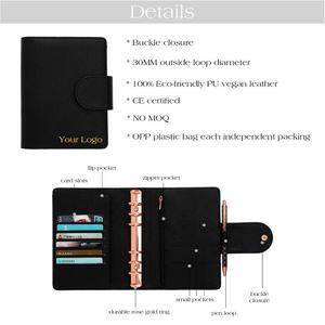 Hongbo, superventas, espiral en relieve, guijarros de cuero, anillo de lujo, <span class=keywords><strong>Agenda</strong></span> A6, planificador, billetera de dinero, carpeta de presupuesto, hojas sueltas para mujer - Product Image 4