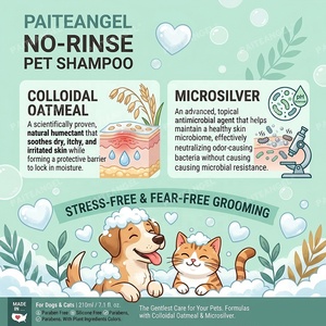 Champú en Espuma para Mascotas sin Agua, sin Enjuague, Baño Seco para Perros y Gatos, Extractos <span class=keywords><strong>de</strong></span> Plantas, GMP, OEM - Product Image 4