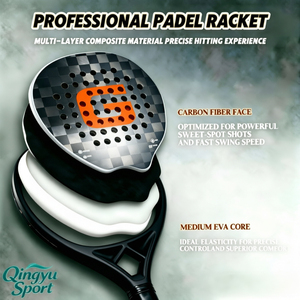 Raqueta de Pádel QINGYU SPORT de Fibra de Carbono con Forma de Diamante/Lágrima/Redonda, Logotipo Personalizado, 18k, en Stock - Product Image 2