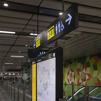 Panneau lumineux Wayfinder de direction d'aéroport personnalisé Panneau d'orientation LED suspendu Panneau de plafond Profil en aluminium Boîte à lumière de signalisation