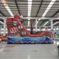 Château Gonflable Multifonctionnel Hot Sale : Bateau Pirate avec Toboggan, Structure Commerciale en PVC Facile à Installer pour Parc d'Attractions