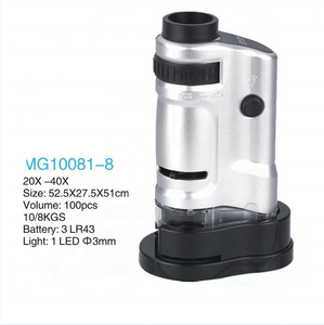 20-<span class=keywords><strong>40X</strong></span> ミニポケット顕微鏡 子供用 LED UVライトランプとスライドベース拡大鏡付き - Product Image 5