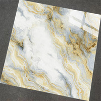 Nouvelles dalles de sol en céramique de porcelaine marbrée plaquée or, 600x600, émaillées, polies, de luxe, pour salon