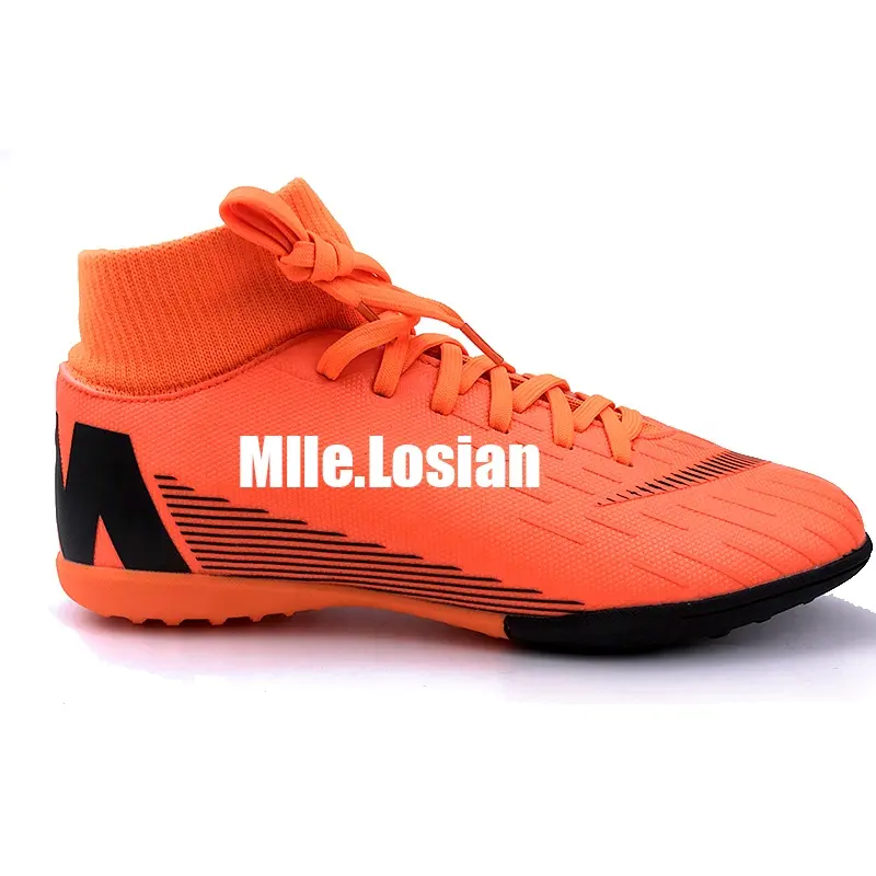 Hot selling non-slip high cut training rubber outsole studs soccer shoes for football