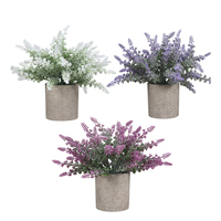 PT003-16 Vente en gros de faux petits bonsaïs en plastique vert, herbe artificielle en pot, ensemble pour la décoration de bureau à domicile