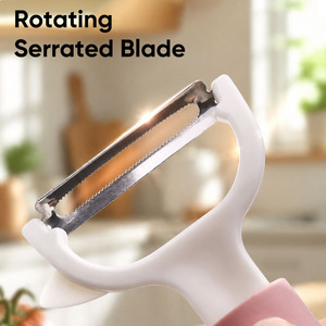 304 Stainless Steel Vegetable <b>Peeler</b> with Rotating Serrated Blade, Multi-Color <b>Peeler</b> with Eye Remover for Commercial Kitchen - Product Image 4