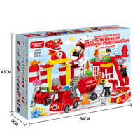 Lot de 178 gros blocs de construction : Ensemble Station de Secours Incendie – Jouet Éducatif de Construction – Fourniture en Gros pour Enfants 3+ ans – Boîte