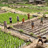 Figurines humanoïdes à l'échelle 1:87, modèles miniatures de fermiers et ouvriers, 8 styles avec chapeaux de paille, figurines miniatures pour paysage de bac à sable