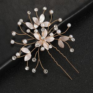 Europe and America Cross Border Flower Spray Paint Spot Drill U-Shaped <strong>Hair</strong> <strong>Pin</strong> <strong>Wedding</strong> Bridal Accessories - Product Image 3