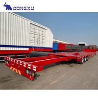 Semi-remorque plate extensible pour camion, semi-remorque plate pour conteneur de 24 40 60 pieds 40 pieds 80 tonnes