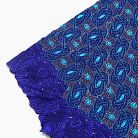 Tissu en dentelle suisse brodée africaine en gros, tissu en dentelle de coton nigérian avec pierres pour vêtements