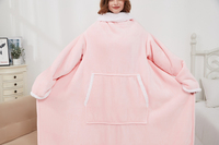Chinesische Fabrik Maßgefertigte Sherpa-Fleece Tragbare Decke für Erwachsene Winter-Flanell mit Warmen Ärmeln King-Size TV-Decke