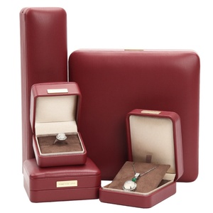 Custom <b>Match</b> <b>Boxes</b> for Jewelry Vintage High End Pu Leather Jewelry Box Microfiber Lining with Gold Metal Personalized Brand logo - Product Image 1