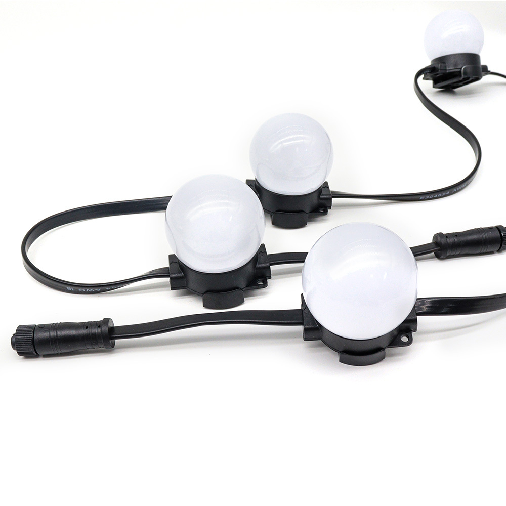 DC12V Full Color RGB Copper Pixel Bulb 50mm LED Point Lights IP65 Waterproof Landscape Outdoor Christmas String Lights
