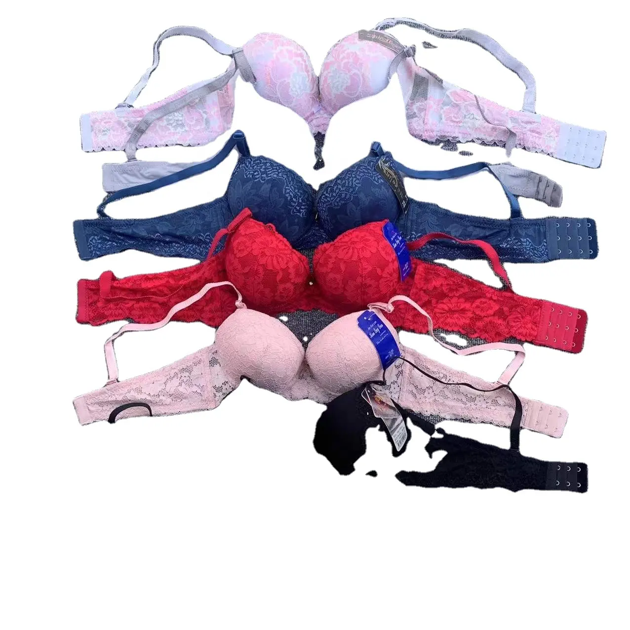 Spot supply lady chic lace Vietnamese style thick cup bra stock lot clear with low price and South Korea Nigeria market