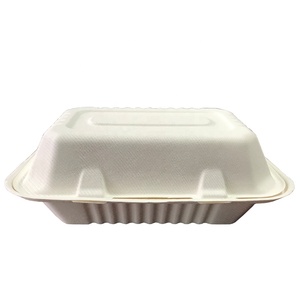 6 pulgadas para llevar bagazo contenedor de alimentos almeja Shell caja de comida desechable compostable <span class=keywords><strong>microondas</strong></span> - Product Image 3