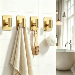 Selbstklebende Handtuchhaken für die Badewanne, Wandhaken ohne Beschädigung, <span class=keywords><strong>Command</strong></span> Hooks, Hochleistungs-Schlüsselhalter, Wandmontage ohne Bohren - Product Image 6
