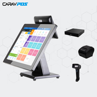 Système de terminal Pos à écran tactile de 17 pouces tout en un registre de caissier Pos avec lecteur de carte MSR deuxième écran de douane