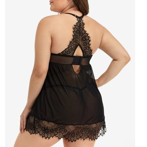 Hermosa Lencería Sexy para mujer, camisón caliente de talla grande, camisón de mujer sin espalda para <span class=keywords><strong>mujeres</strong></span> gordas 5XL - Product Image 6