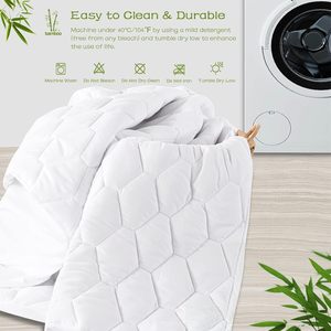 Protecteur de <span class=keywords><strong>matelas</strong></span> matelassé <span class=keywords><strong>imperméable</strong></span> en bambou, écologique, respirant, silencieux, anti-poussière, lavable en machine - Product Image 6