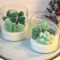 Vente chaude Nouvelle Arrivée Bougies Arômes Verre De Cire D'abeille Succulente En Pot De Cire De Soja Pot De Verre Bougies Parfumées