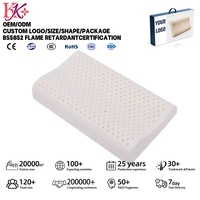 Oreiller fin en latex Talalay de Thaïlande, 100% mousse de latex naturelle, housse douce, soutien confortable pour la tête