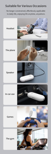 Émetteur-récepteur Bluetooth 5.4 <span class=keywords><strong>pour</strong></span> avion, adaptateur <span class=keywords><strong>sans</strong></span> <span class=keywords><strong>fil</strong></span> 2-en-1 <span class=keywords><strong>pour</strong></span> écouteurs, essentiels de voyage, AUX 3,5 mm <span class=keywords><strong>pour</strong></span> TV de vol, autoradio - Product Image 6