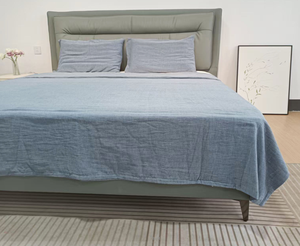 Juego de Sábanas de Algodón 100% de Doble Capa, Color Azul Sólido, Estilo Suave, para Todas las Temporadas, Fábrica <span class=keywords><strong>Sndon</strong></span> de Guangzhou - Product Image 3