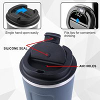 380ml 510ml Led Smart Affichage de la température Tasse à café Double paroi Vide 18/8 Tumbler Isolé Voyage Tasse en acier inoxydable