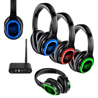 Headset Silent Disco 3 Saluran dengan Logo Kustom, UHF Over-ear, RF998B untuk Pesta DJ