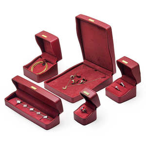 Luxury Leather <b>Ring</b> Box Gold Metal <b>Plate</b> for <b>Ring</b> Bracelet Pendant Set Custom Jewelry Box with Logo Bulk Order - Product Image 3