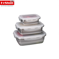 Boîte à Lunch hermétique en acier inoxydable, boîte à Lunch résistante à l'air, sûre et réutilisable pour la cuisine, récipients de stockage des aliments