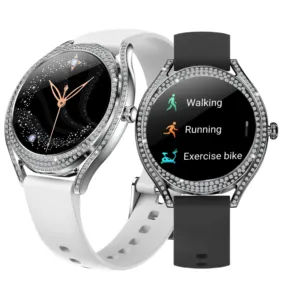 Reloj inteligente V66 completamente táctil, pantalla redonda, dispositivo portátil para hombres y mujeres, Bt5.0, llamadas, reloj inteligente con monitoreo de salud Android