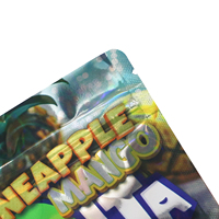 Pochette sur support refermable 7g 28g 3.5g sac Doypack gravure en mylar imprimé recyclable fermeture éclair fleurs gommes emballage odeur