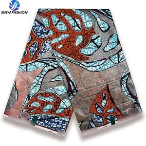 Tessuto in Cotone <span class=keywords><strong>100</strong></span>% con Stampa Wax Dorata e Bellissimi Ricami Nuovi per Cucire Abiti, Tende e Coperture per Ragazze e Ragazzi - Product Image 1