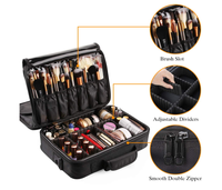 Sac de maquillage portable à 3 couches, grand sac de voyage pour cosmétiques, organiseur de cosmétiques, étui avec séparateurs réglables, trousse de maquillage