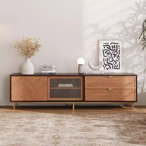 Meuble <span class=keywords><strong>TV</strong></span> en maille de cuivre de style chinois Table basse meuble <span class=keywords><strong>TV</strong></span> Simple maison salon support <span class=keywords><strong>TV</strong></span> en bois massif sur pied - Product Image 1