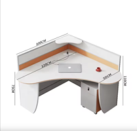 Bureau de travail modulaire en forme de L sur mesure pour 4 personnes, mobilier de bureau, bureau en MFC E0, table d'ordinateur